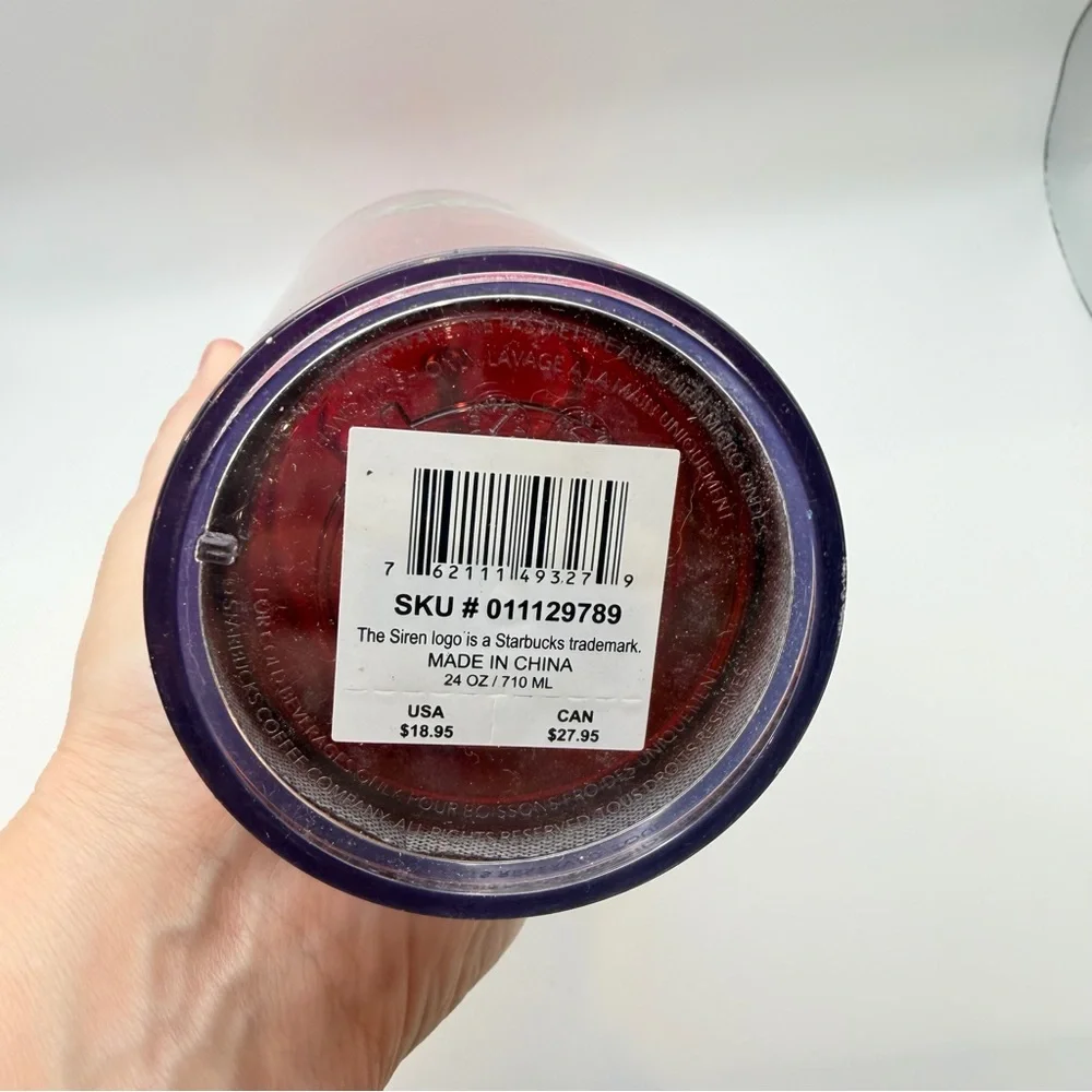 Starbucks Hearts Glitter Valentine’s Day Venti Cold Cup Tumbler Love Red Purple